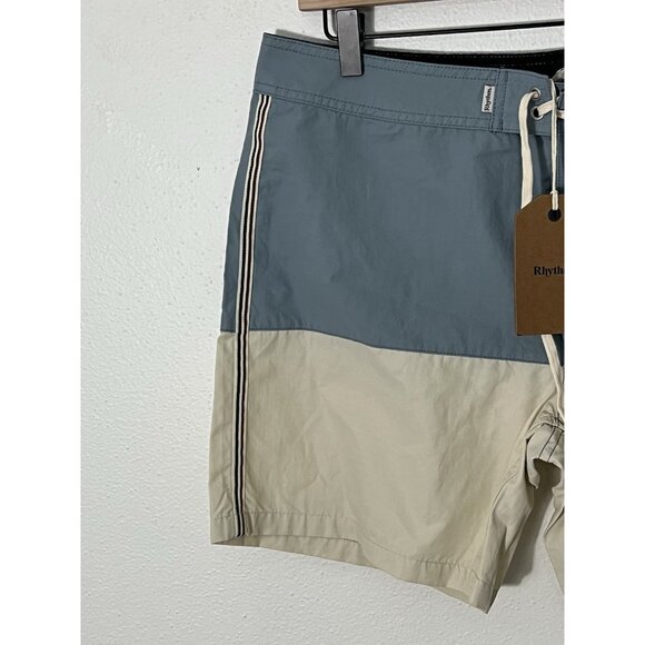 NWT Rhythm Splice Trunk Boardshorts Size 33 Blue - Picture 3 of 11